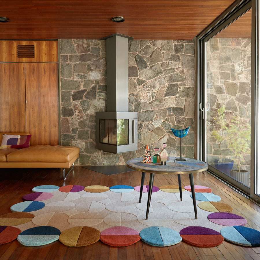 Wollteppich Scallop Muster - Geometrisch - Wohnzimmer_Multicolor-Beige_Rechteckig_