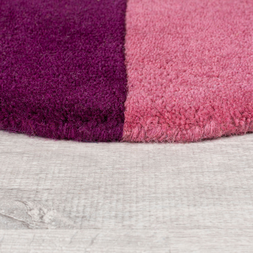 Wollteppich Kurzflor Bunt Retro Design  - Handgetuftet Geometrisches Scallop Muster_Rechteckig_