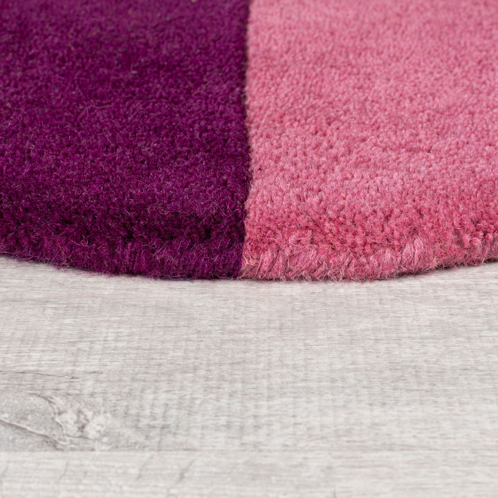 Wollteppich Kurzflor Bunt Retro Design  - Handgetuftet Geometrisches Scallop Muster_Rechteckig_