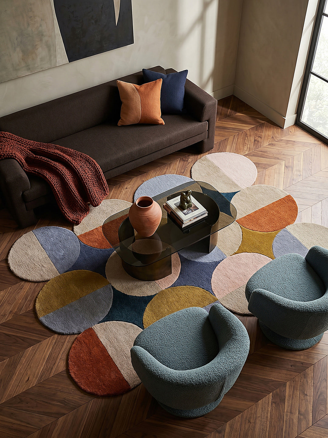 Teppich Multicolor rechteckig Musteransicht von oben Designkollektion_