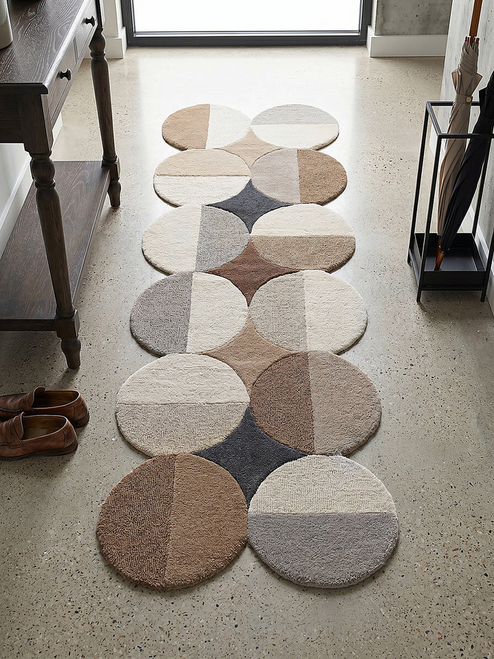 Teppich Beige-Braun Läufer Musteransicht von oben Designkollektion_