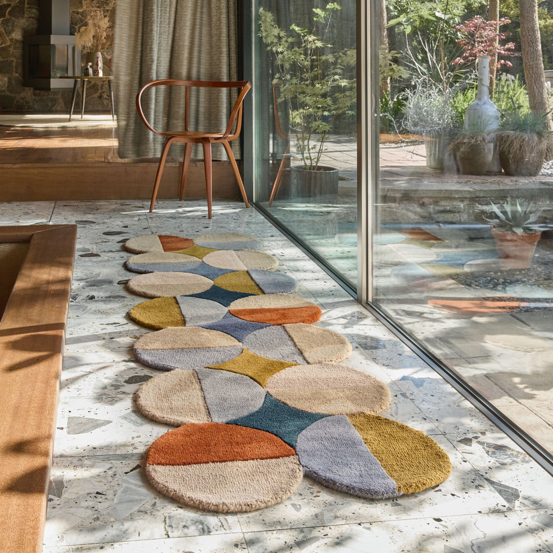 Wollteppich Kreis Wellenform - Wohnzimmer_Multicolor_Läufer_