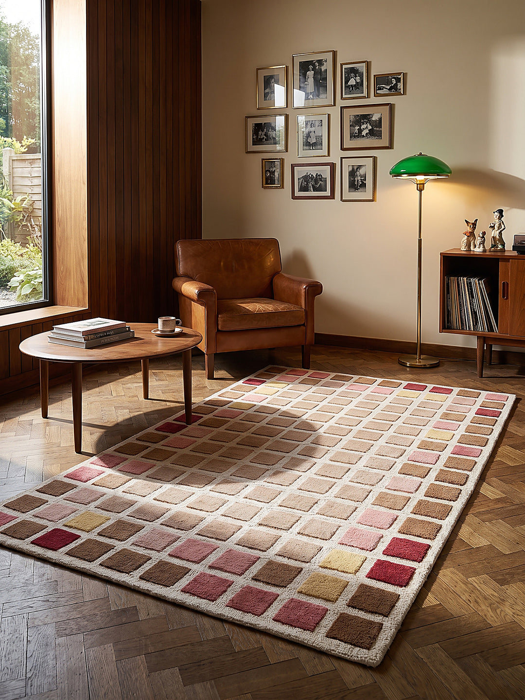 Teppich Rosa rechteckig im modernen Wohnzimmer_