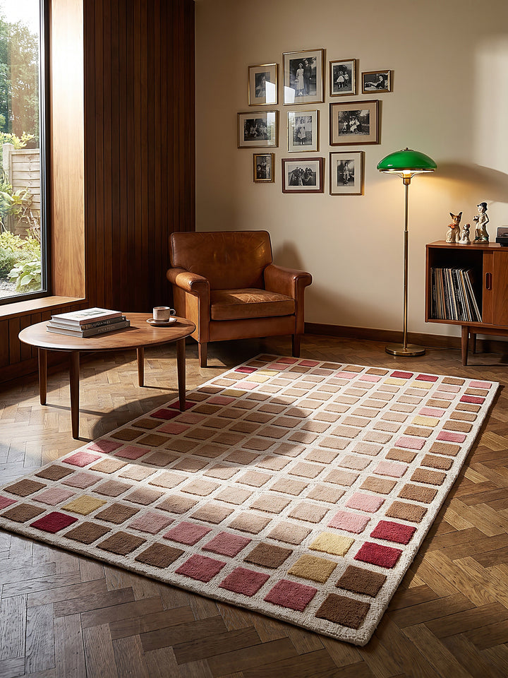 Teppich Rosa rechteckig im modernen Wohnzimmer_