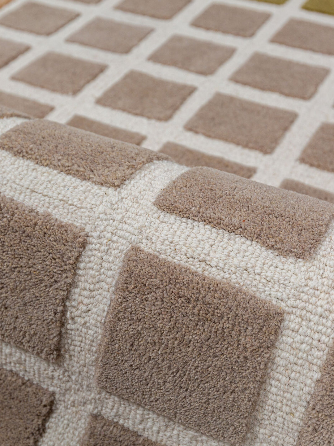Teppich Erdtöne-Grün rechteckig WOOL Raumgestaltung Inneneinrichtung HAMPS_