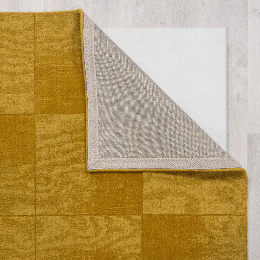 Wollteppich Karo-Design - handgeschnitzt SID - Gelb 120x170 cm_Rechteckig_