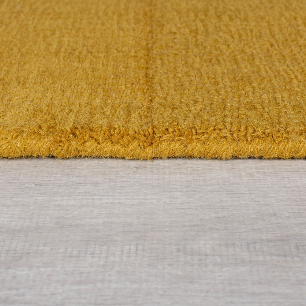 Wollteppich Karo-Design - handgeschnitzt SID - Gelb 120x170 cm_Rechteckig_