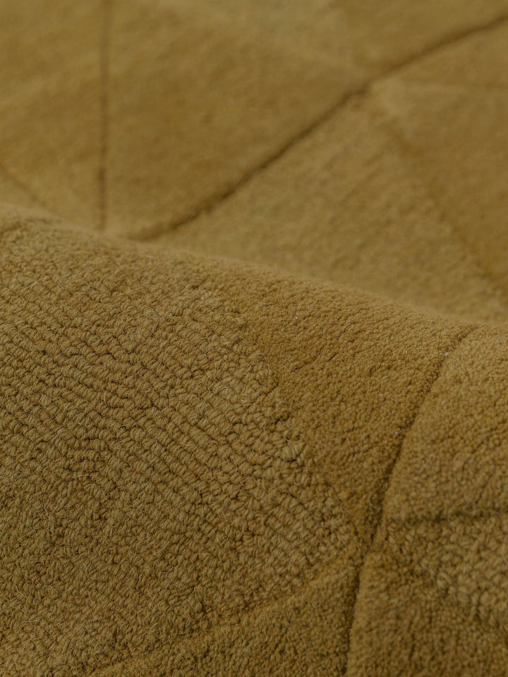 Teppich Ocker rund WOOL Raumgestaltung Inneneinrichtung DEBEN_