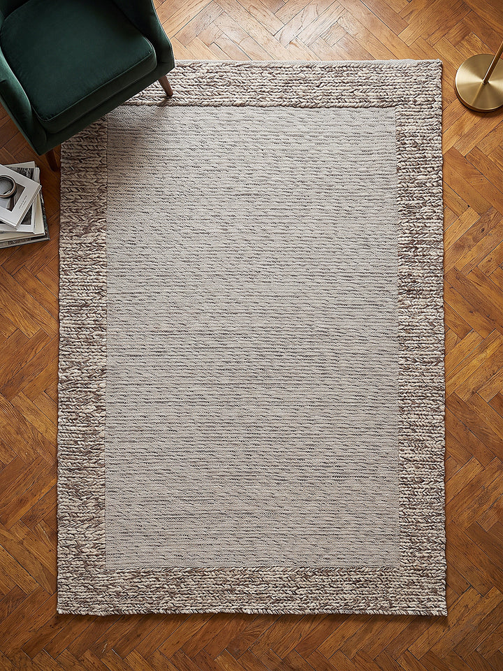 Teppich Beige-Braun rechteckig Draufsicht_