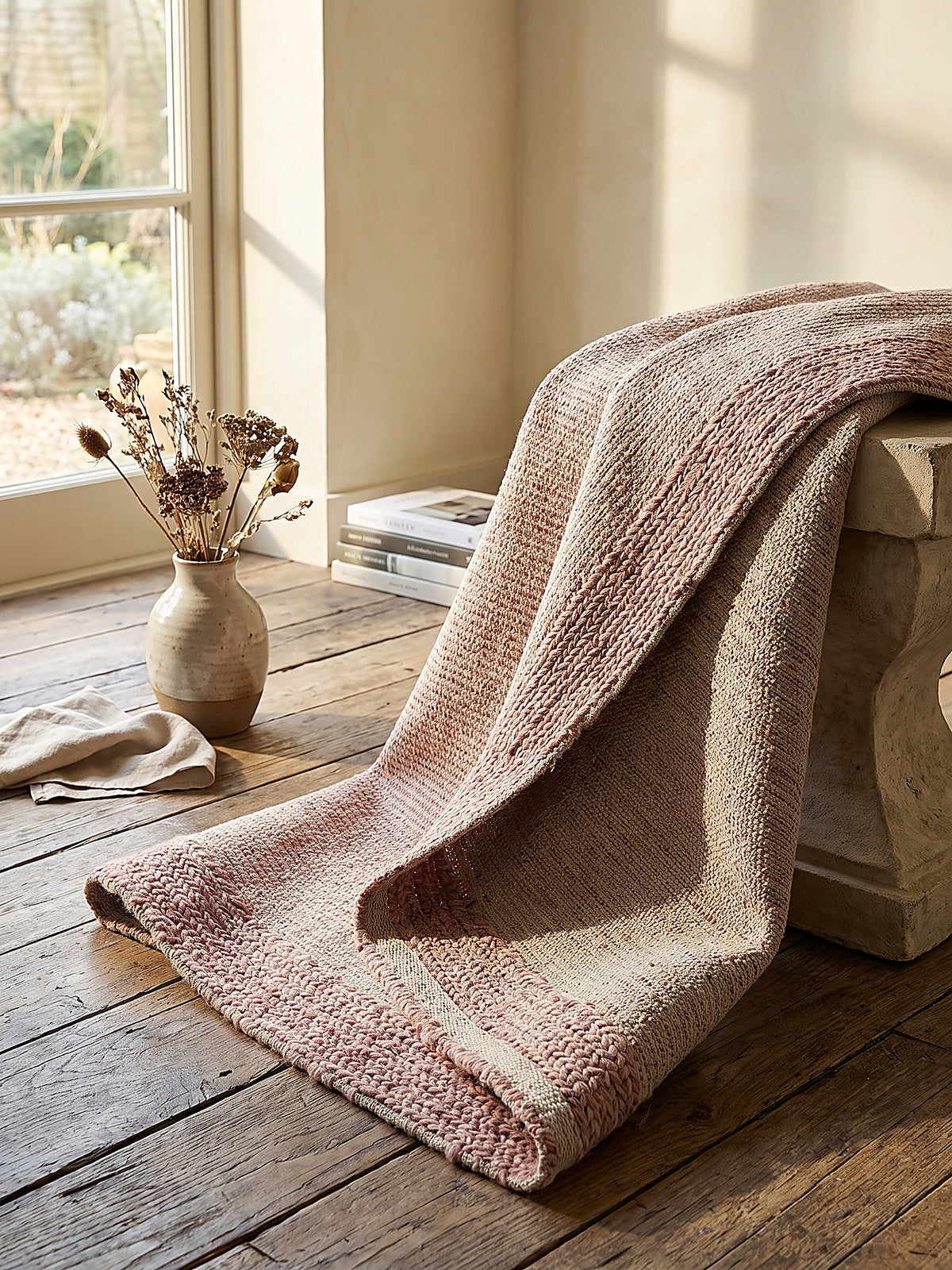 Teppich Beerenrot rechteckig Editorial Styling_