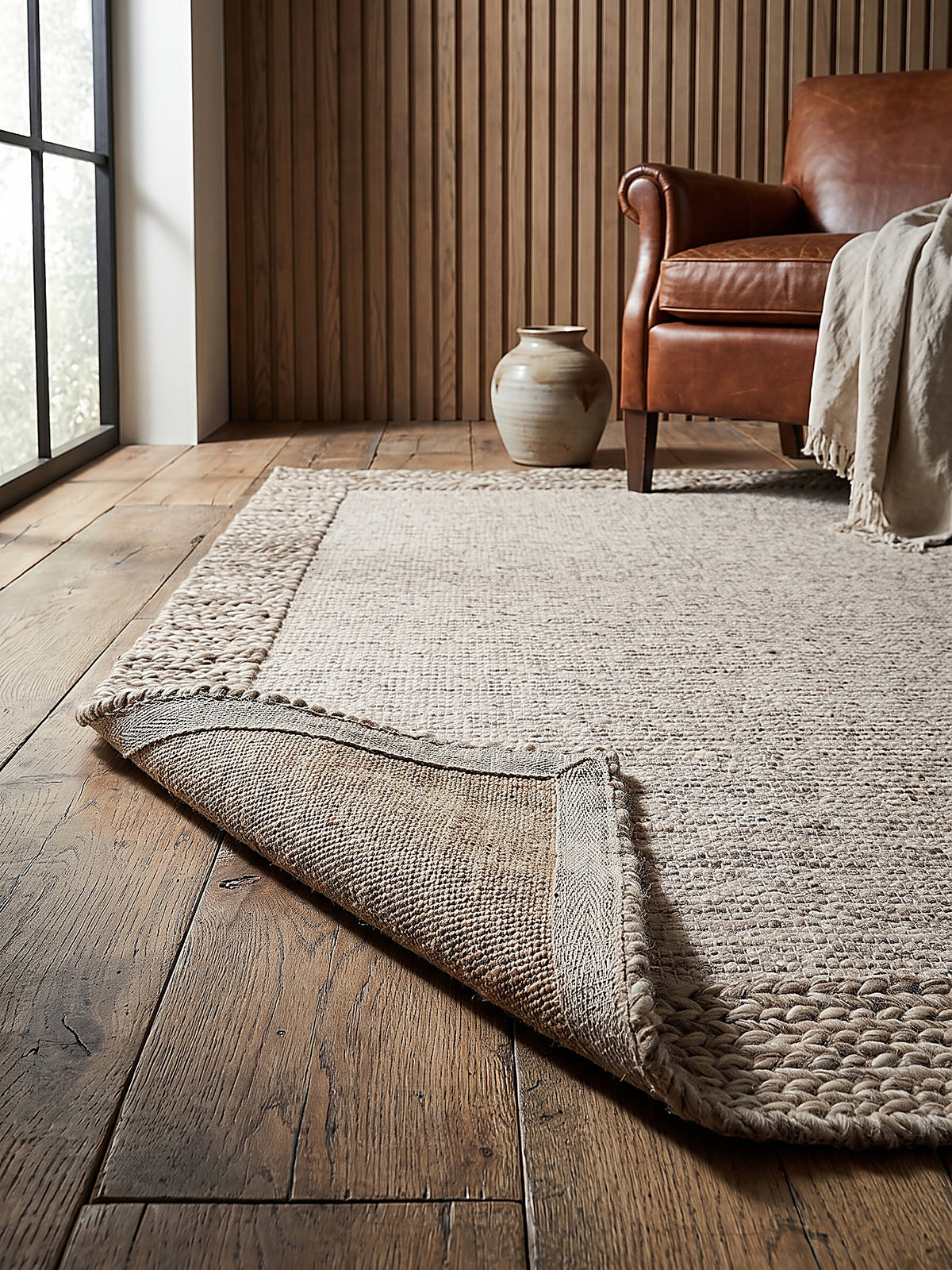 Teppich Beige-Braun rechteckig Editorial Styling_