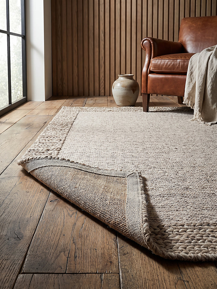 Teppich Beige-Braun rechteckig Editorial Styling_