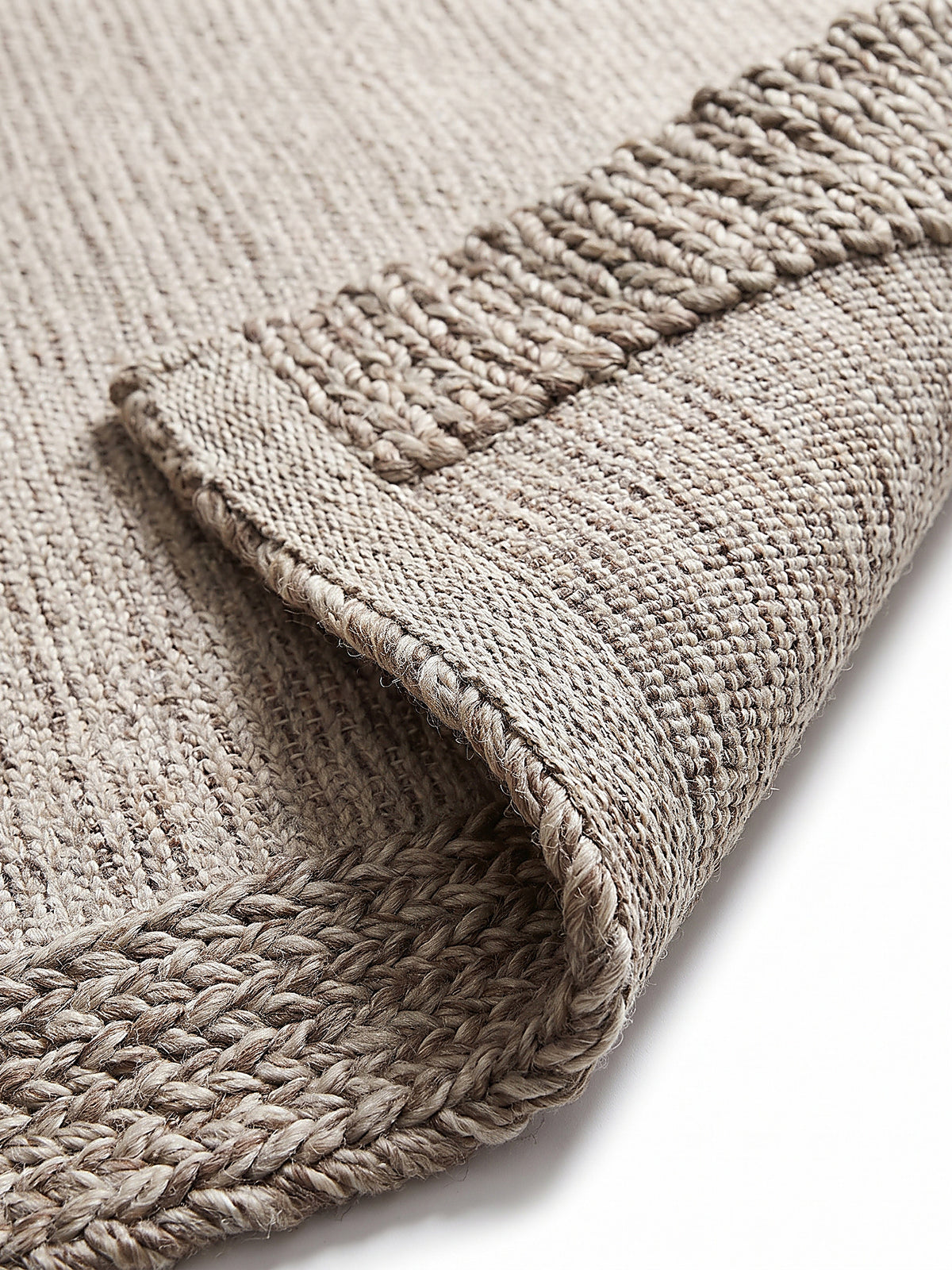 Teppich Beige-Braun Kante Verarbeitung