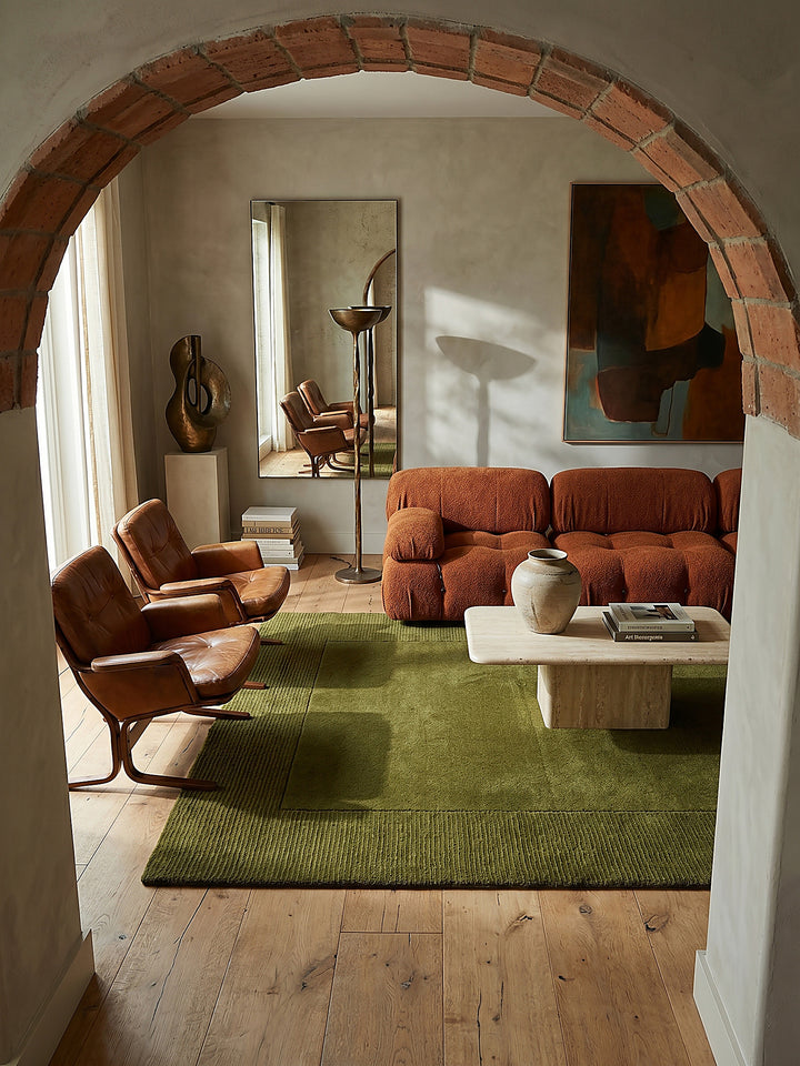Teppich Grün rechteckig Musteransicht von oben Designkollektion_