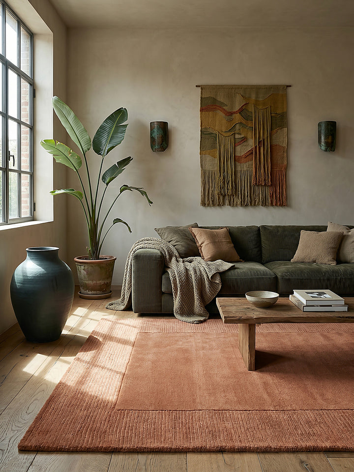 Teppich Orange rechteckig Musteransicht von oben Designkollektion_