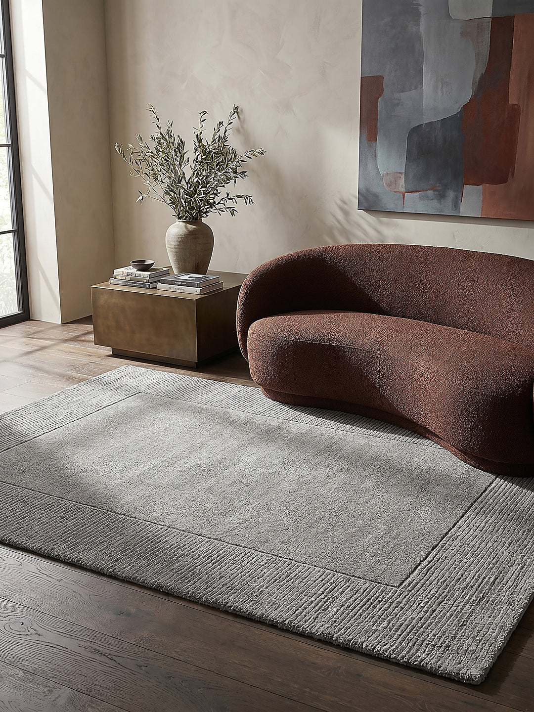 Teppich Grau rechteckig Musteransicht von oben Designkollektion_