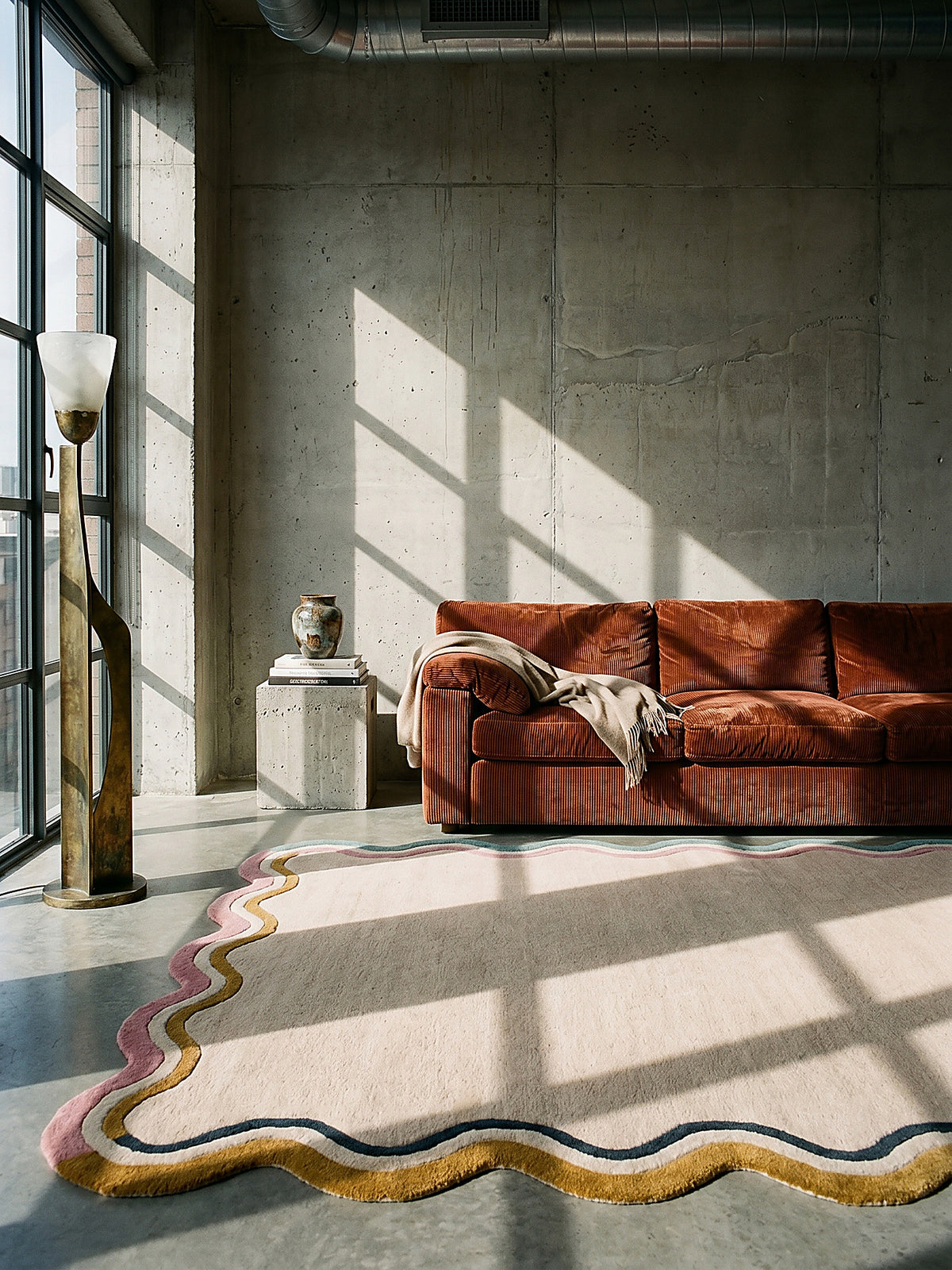Teppich Natur rechteckig im modernen Wohnzimmer Einrichtungsidee WINCH_