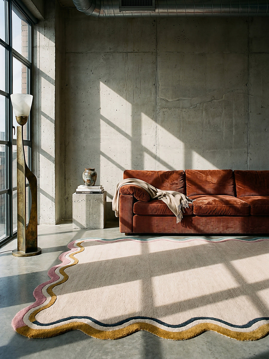 Teppich Natur rechteckig im modernen Wohnzimmer Einrichtungsidee WINCH_