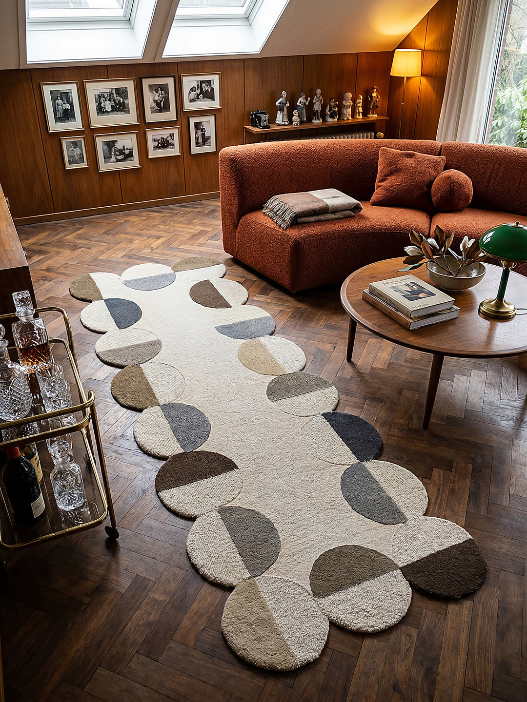 Teppich Erdtöne Läufer Musteransicht von oben Designkollektion_