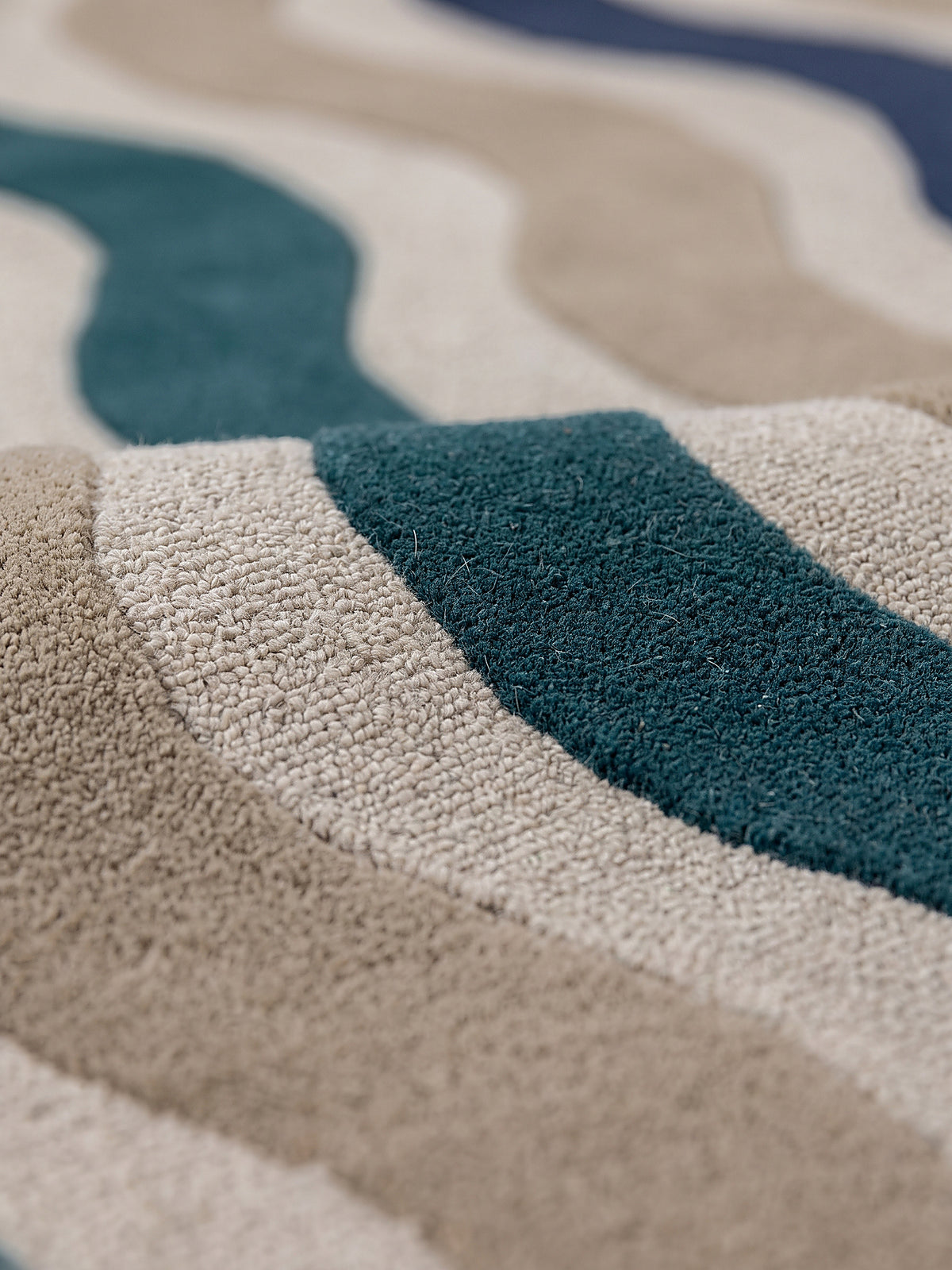 Teppich Natur-Blau Farbdetail Muster_