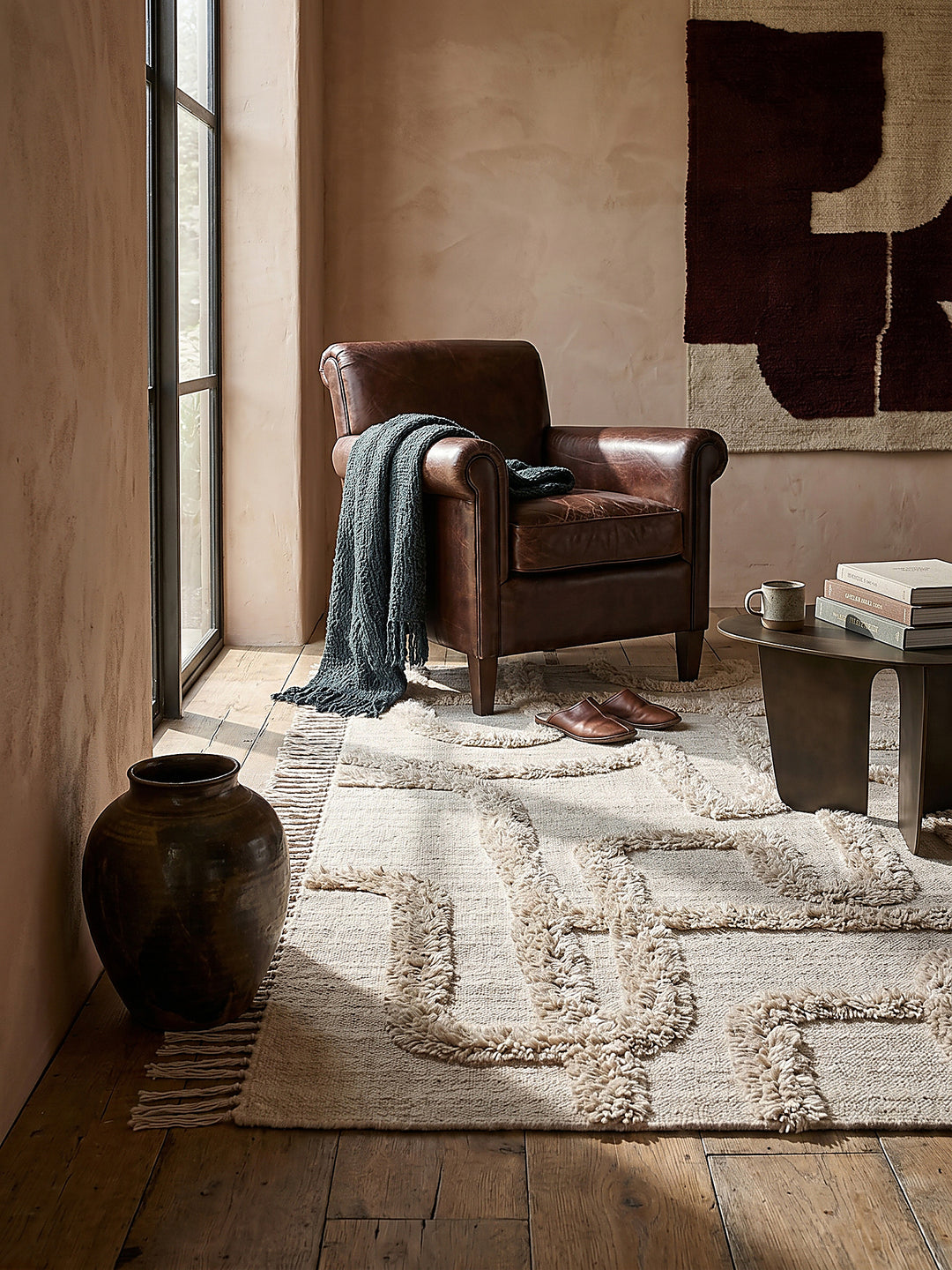 Teppich Natur-Beige Textur Detail Materialqualität rechteckig_