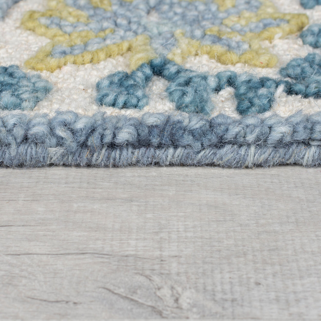 Wollteppich handgetuftet  - Floral Design  - Hoch-Tief-Struktur_Rechteckig_