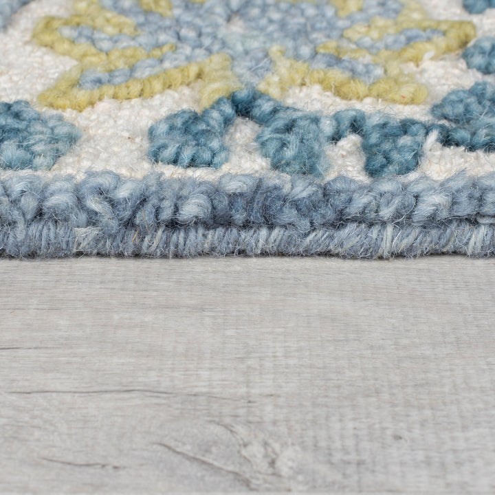 Wollteppich handgetuftet  - Floral Design  - Hoch-Tief-Struktur_Rechteckig_