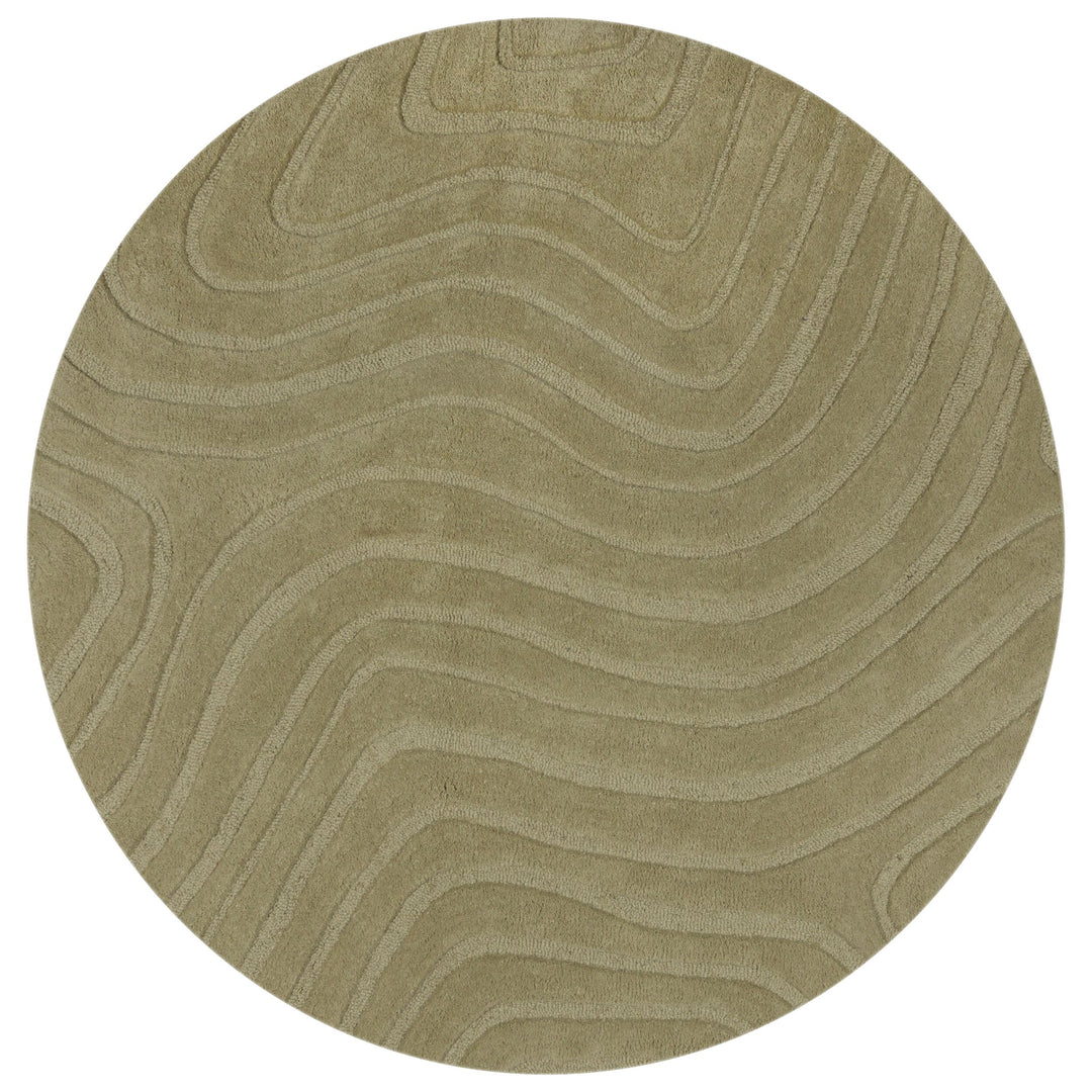 Wollteppich Wellen Abstrakt - Wohnzimmer_Rund_