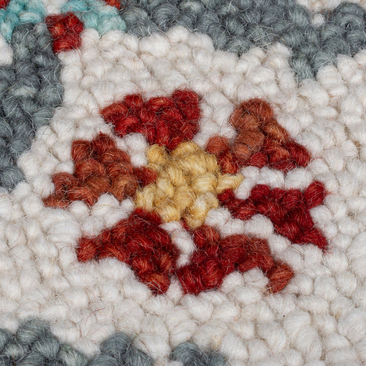 Wollteppich Orientmuster Floral Suzani - Wohnzimmer_Rot-Blau_Rechteckig_