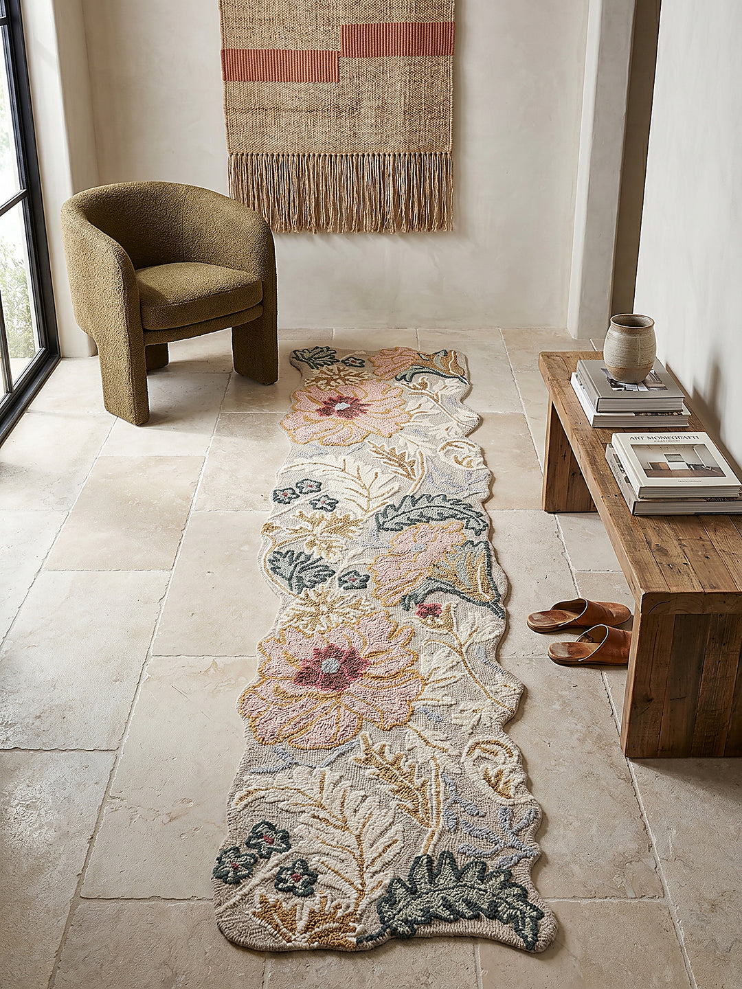 Teppich Hellrosa Läufer Musteransicht von oben Designkollektion_