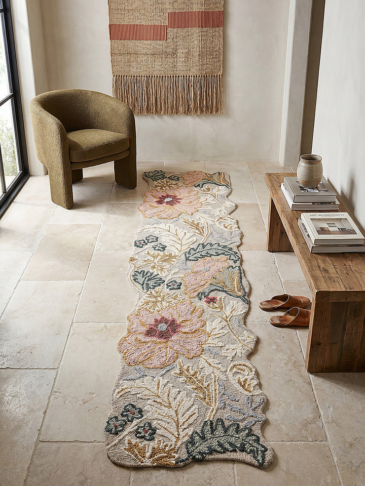 Teppich Hellrosa Läufer Musteransicht von oben Designkollektion_