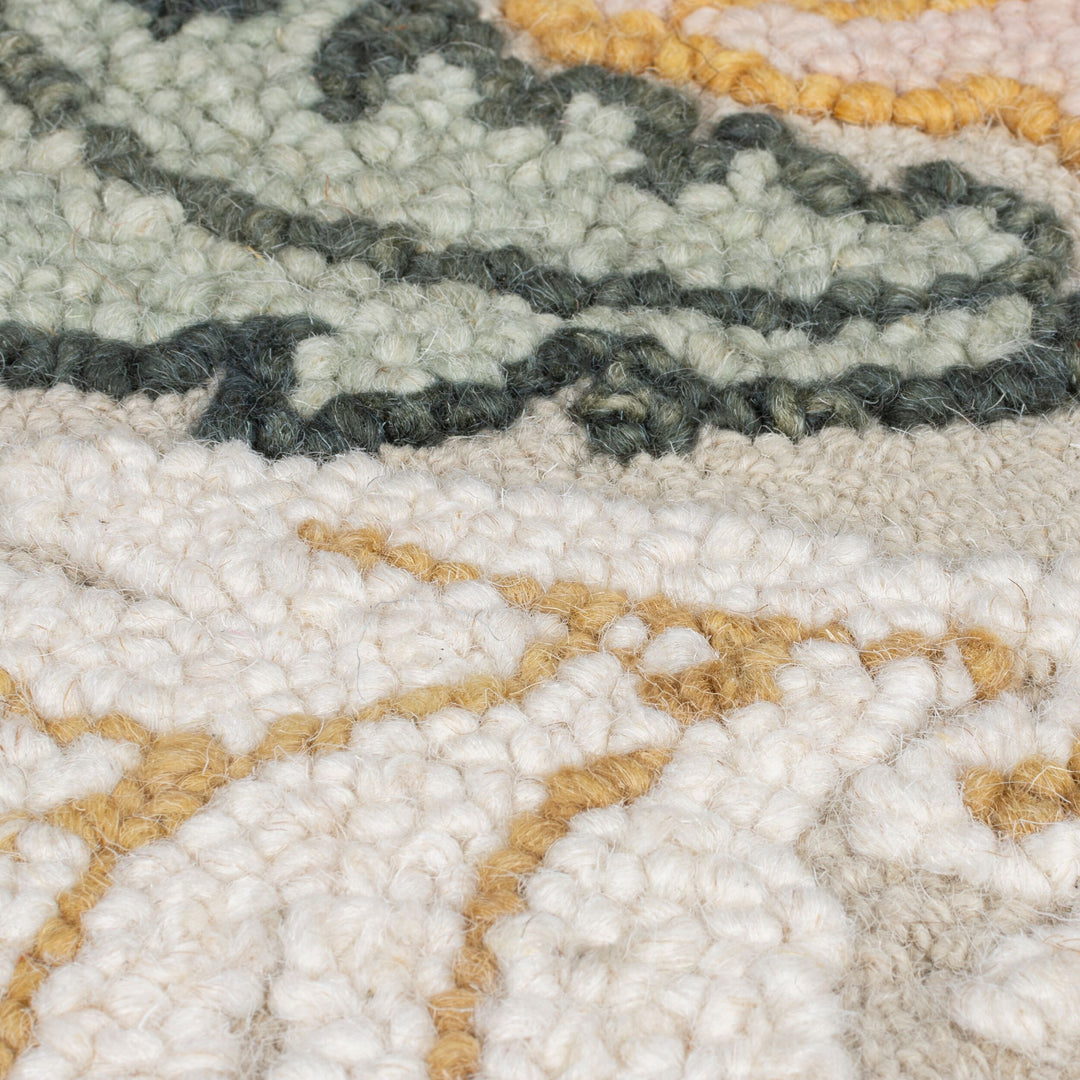 Wollteppich Shaped Botanisch Floral - Wohnzimmer_Hellrosa_Läufer_