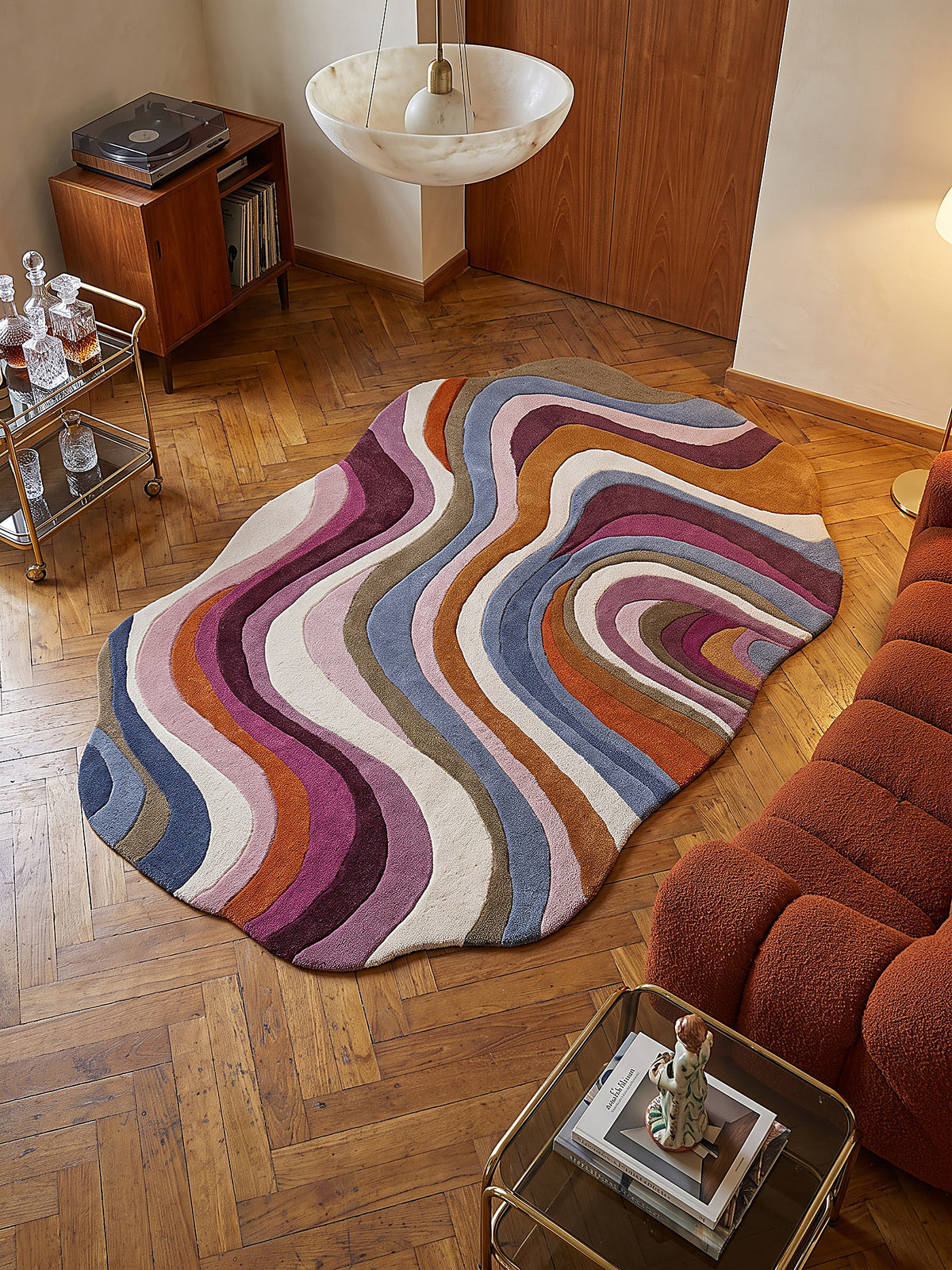 Teppich Multi oval Draufsicht