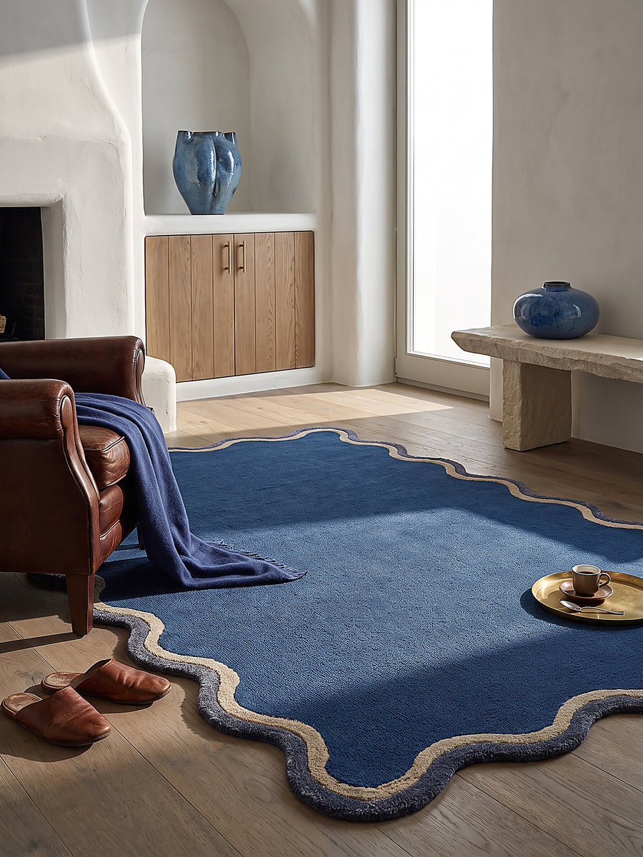 Teppich Marineblau Textur Nahaufnahme_