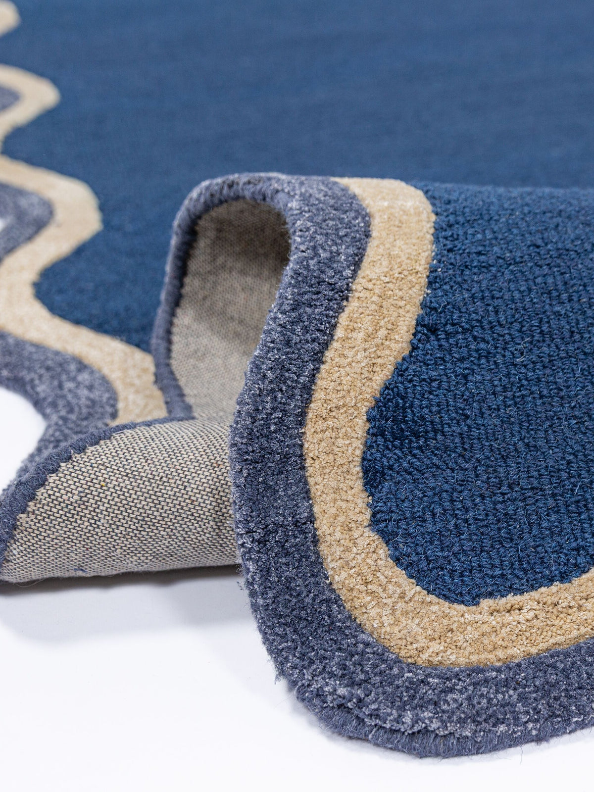Teppich Marineblau rechteckig VISCOSE Einrichtung Wohnidee Bodenbelag ALHAM_