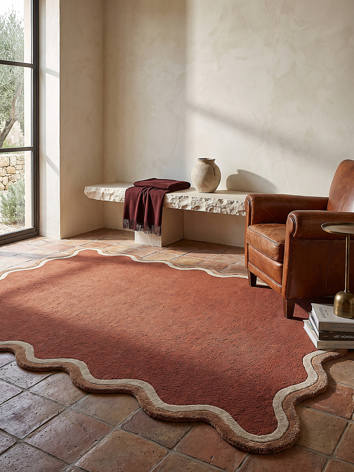 Teppich Terrakotta Textur Nahaufnahme_