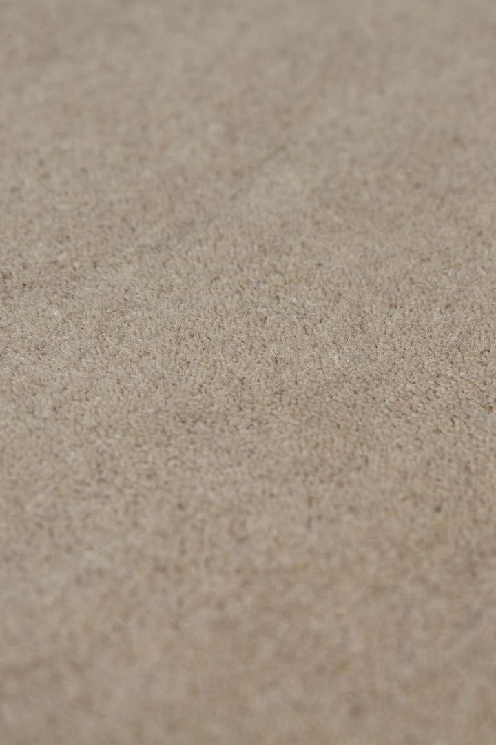Teppich Wellenkante Beige-Natur Ton-in-Ton-Bordüre Wolle Oberfläche Florhöhe Detail_