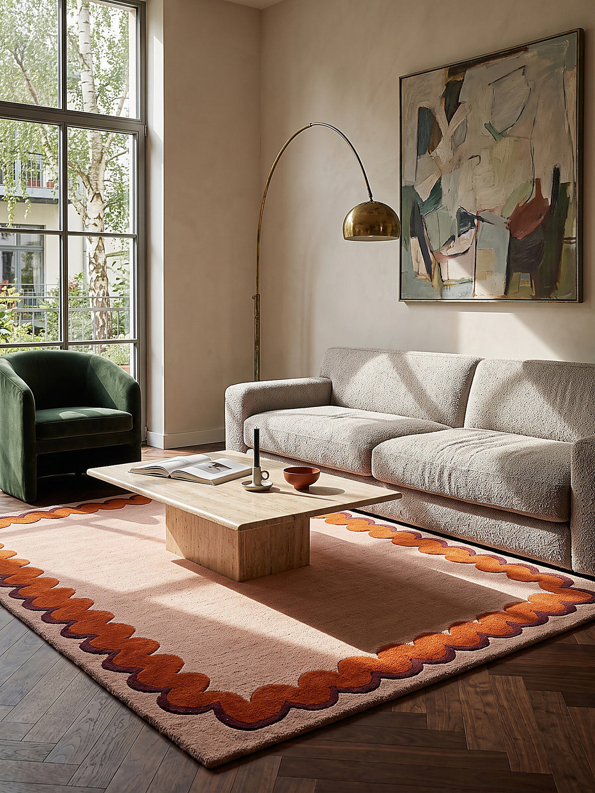 Teppich Orange rechteckig Editorial Styling_