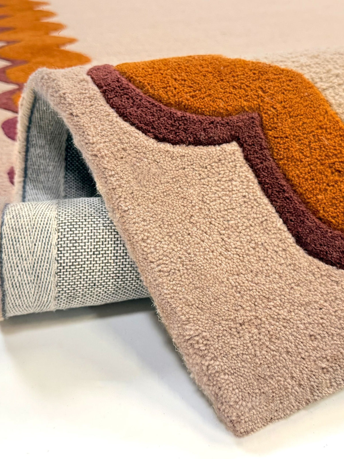 Teppich Orange rechteckig WOOL Einrichtung Wohnidee Bodenbelag WAVENEY_