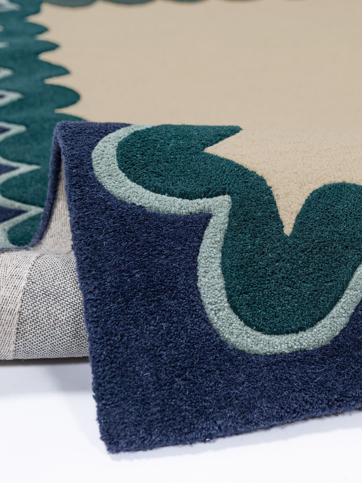 Teppich Petrol Läufer WOOL Einrichtung Wohnidee Bodenbelag WAVENEY_