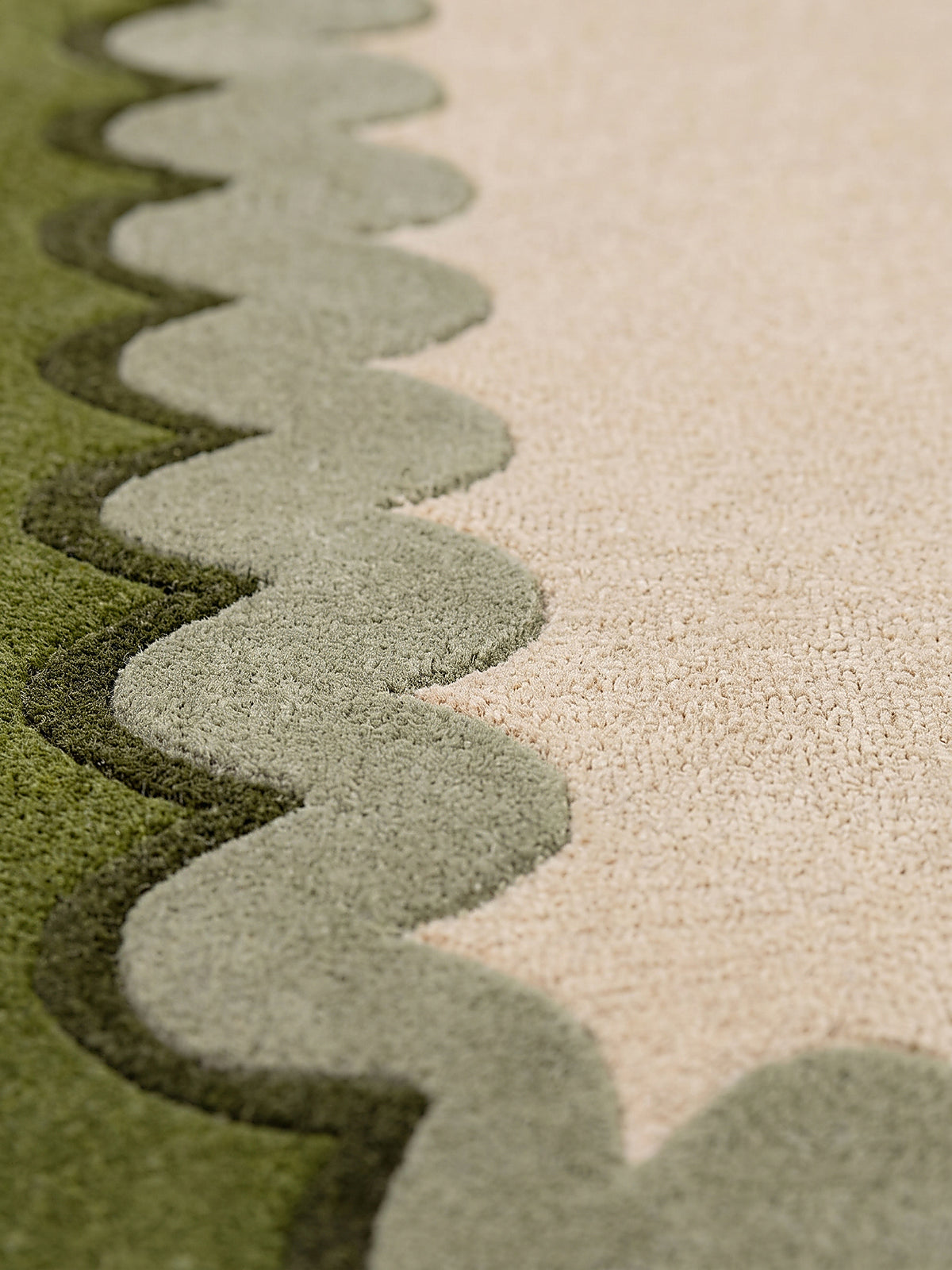 Teppich Olivgrün Farbdetail Muster_