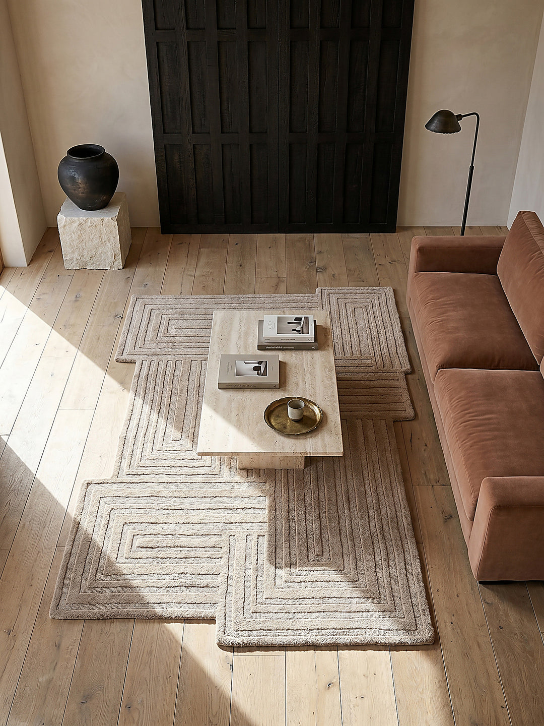Teppich Natur rechteckig Musteransicht von oben Designkollektion_