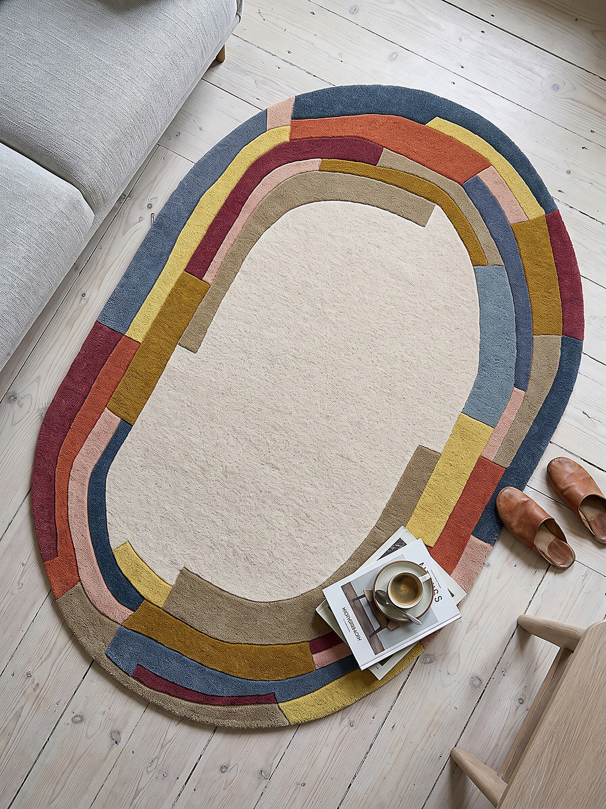 Teppich Multi oval Draufsicht_