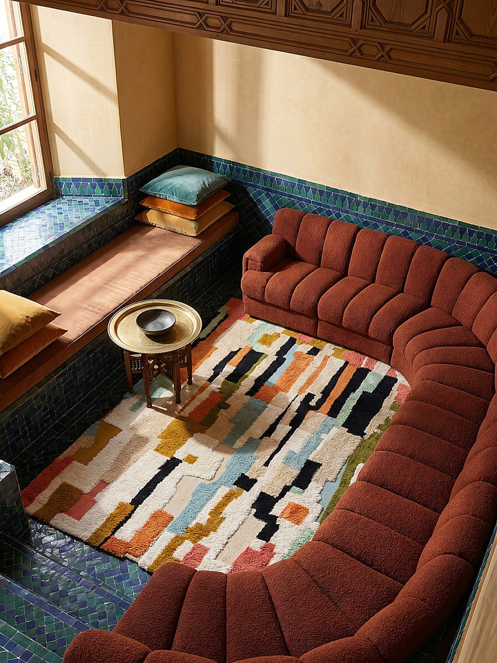 Teppich Multicolor rechteckig Musteransicht von oben Designkollektion_