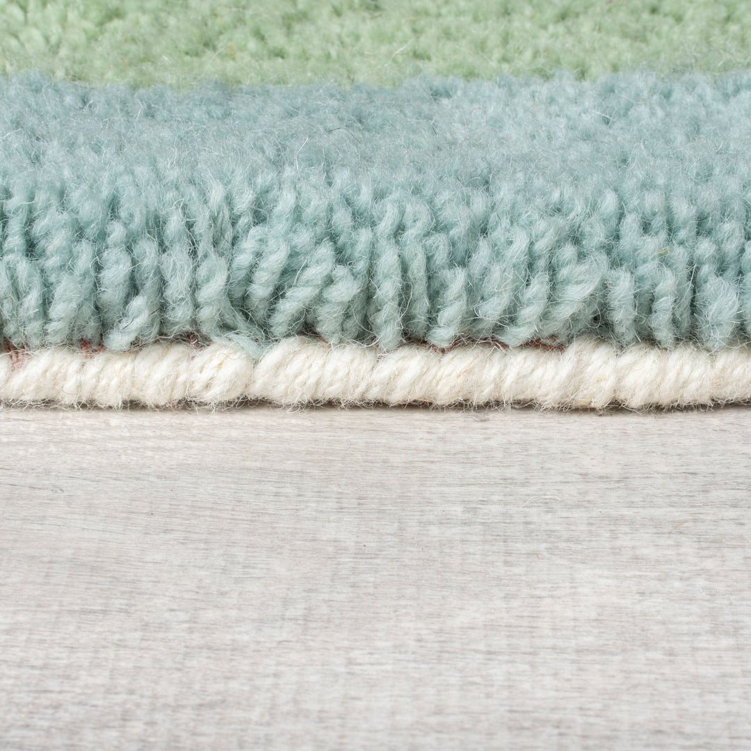 Wollteppich zottelig geometrisch handgetuftet weich und pflegeleicht_Rechteckig_