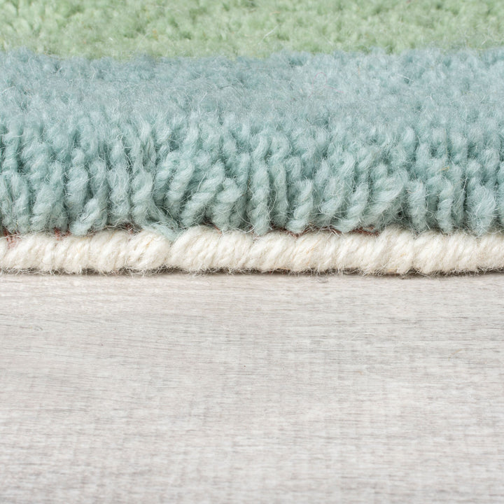 Wollteppich zottelig geometrisch handgetuftet weich und pflegeleicht_Rechteckig_