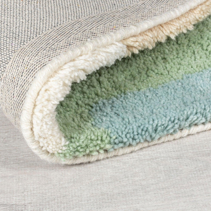 Wollteppich Hochflor Collage Muster - Abstrakt - Schlafzimmer_Rechteckig_