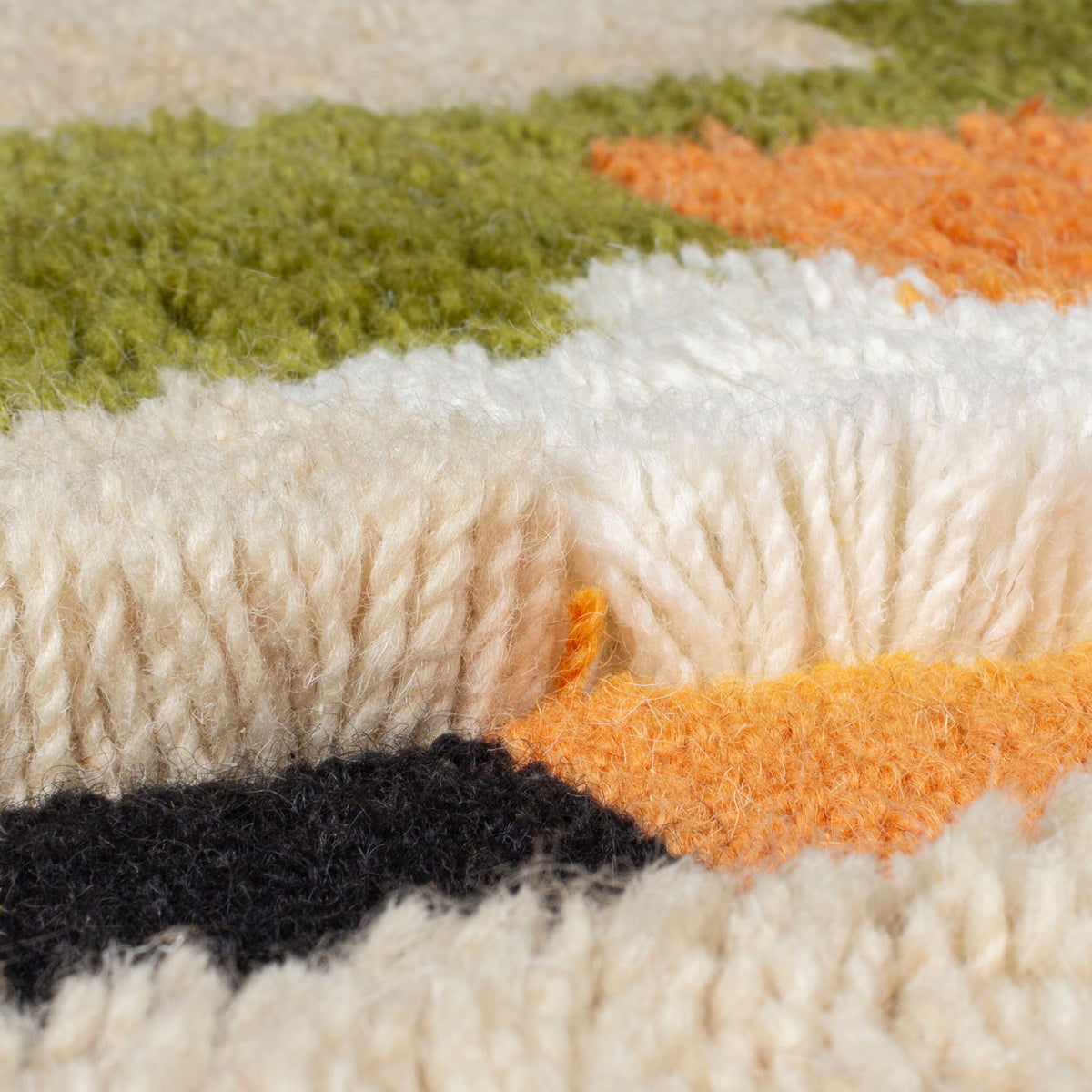 Wollteppich Hochflor Collage Muster - Abstrakt - Schlafzimmer Multicolor Rechteckig