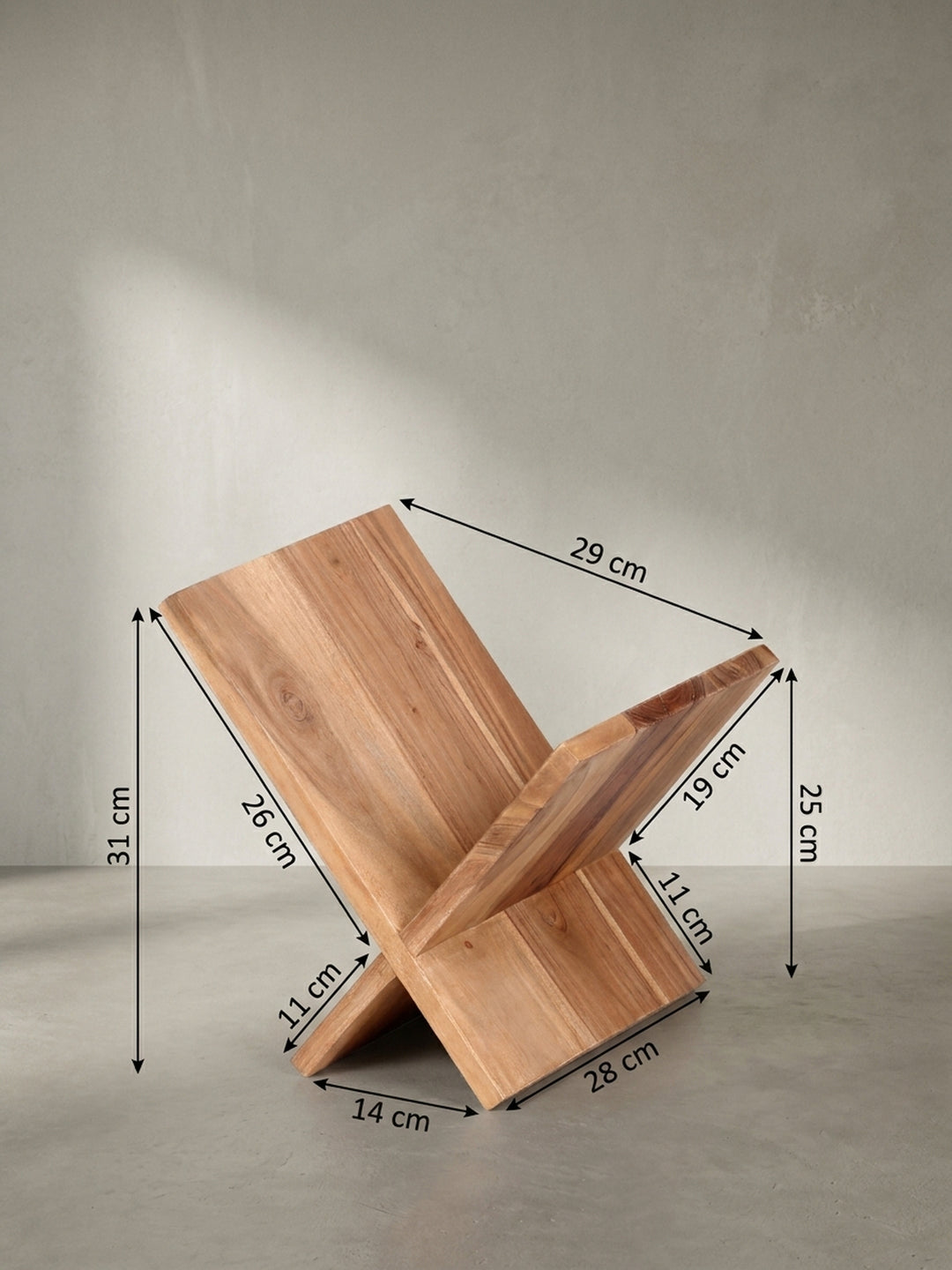 Zeitungsständer Akazie Massivholz natur Maße 29x28x31 cm Höhe Breite Tiefe Maßzeichnung Produktmaße Möbel Design Wohnzimmer Wohnen Einrichtung Interior Zuhause modern hochwertig elegant_