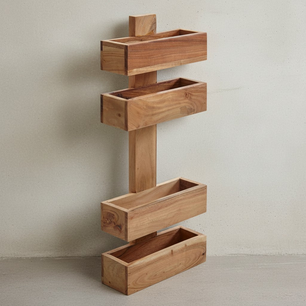 Zeitungsständer NAKO Massivholz_ Klassisch_ stilvoll_ viel Stauraum_ handgefertigt - KADIMA DESIGN_Farbe_ Beige_ Größe_ 30x10x72 cm_